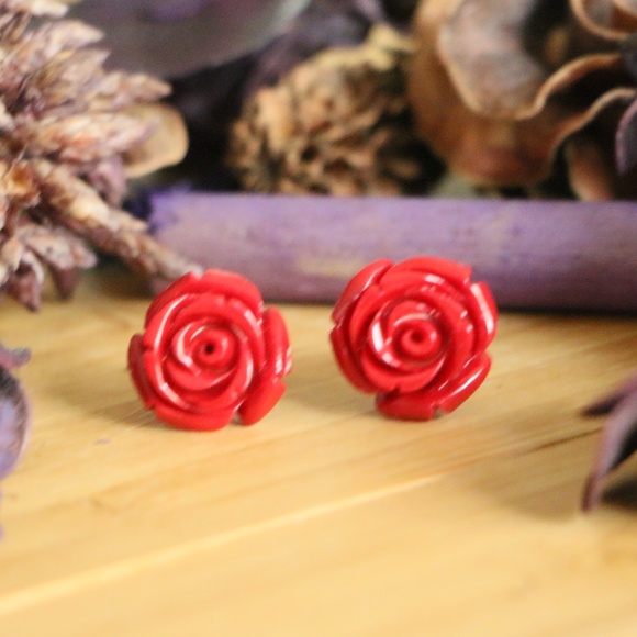 925 Sterling silver flower earrings 15mm$LAST ACT$ - Picture 4 of 5